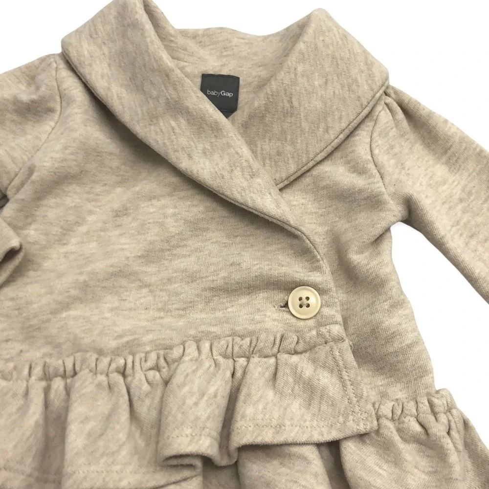 𝅺BABY Gap‎ Oatmeal Heathered Jacket Girl 3-6 months.